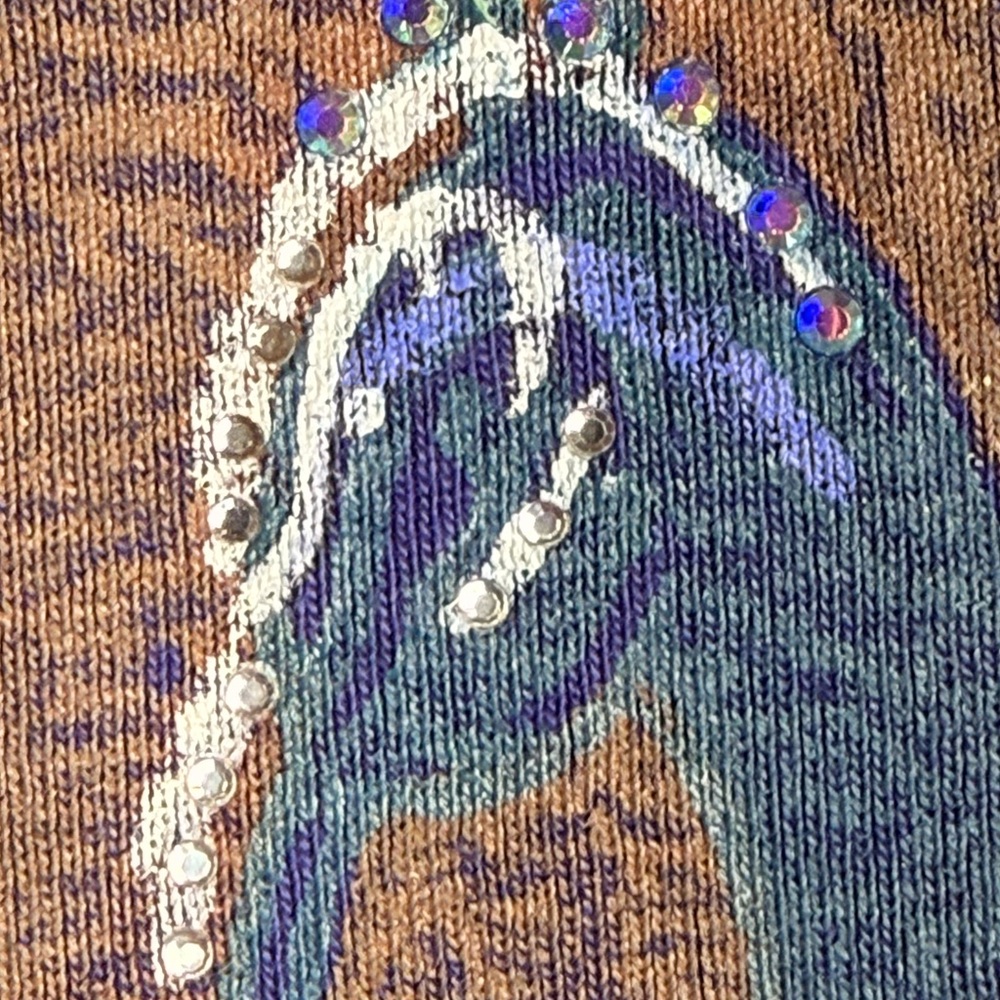 Women's Purple Peacock Graphic Long Sleeve Top - Picture 11 of 16